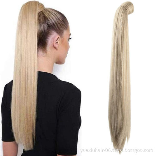 Natural African Girl Kinky Straight Human Hair Drawstring Ponytail Clip In Hair Extensions Natural Color Puff Ponytail Products